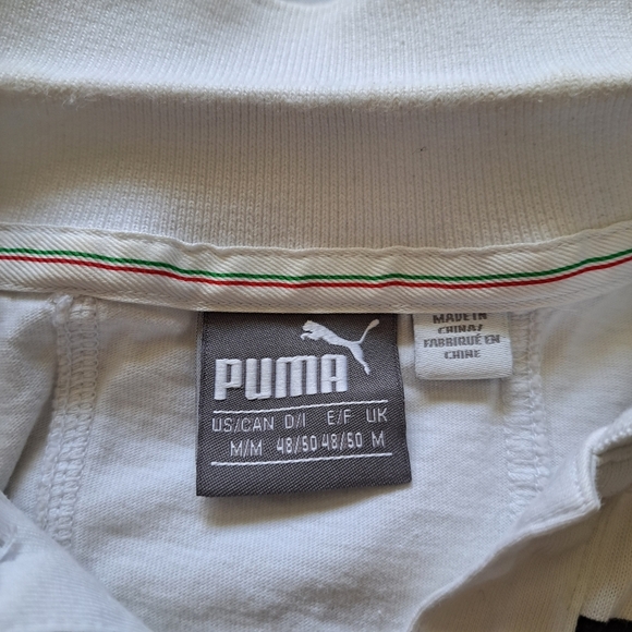 Puma | White & black stripes with horse crest men's short sleeved - Picture 9 of 10
